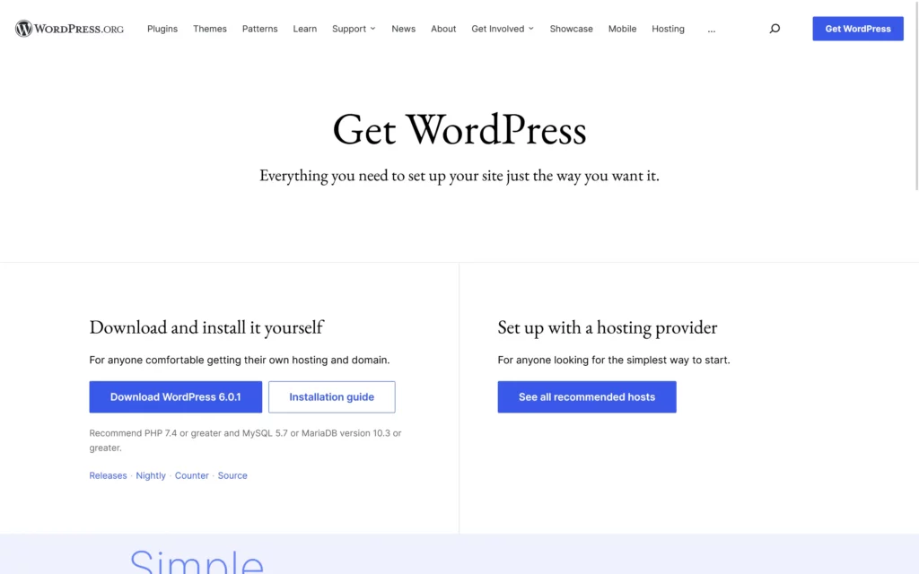 WordPress Download Page - New Design