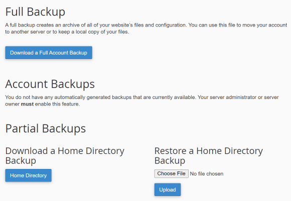 Image: Full backup and Partial backup