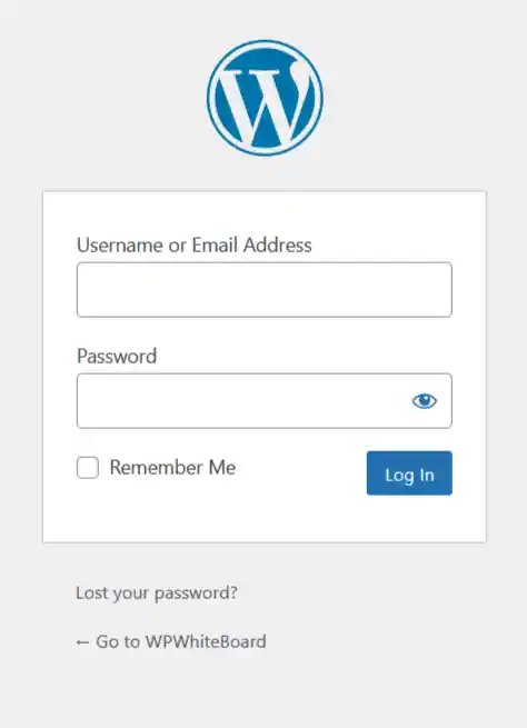Image: Default WordPress Login Form