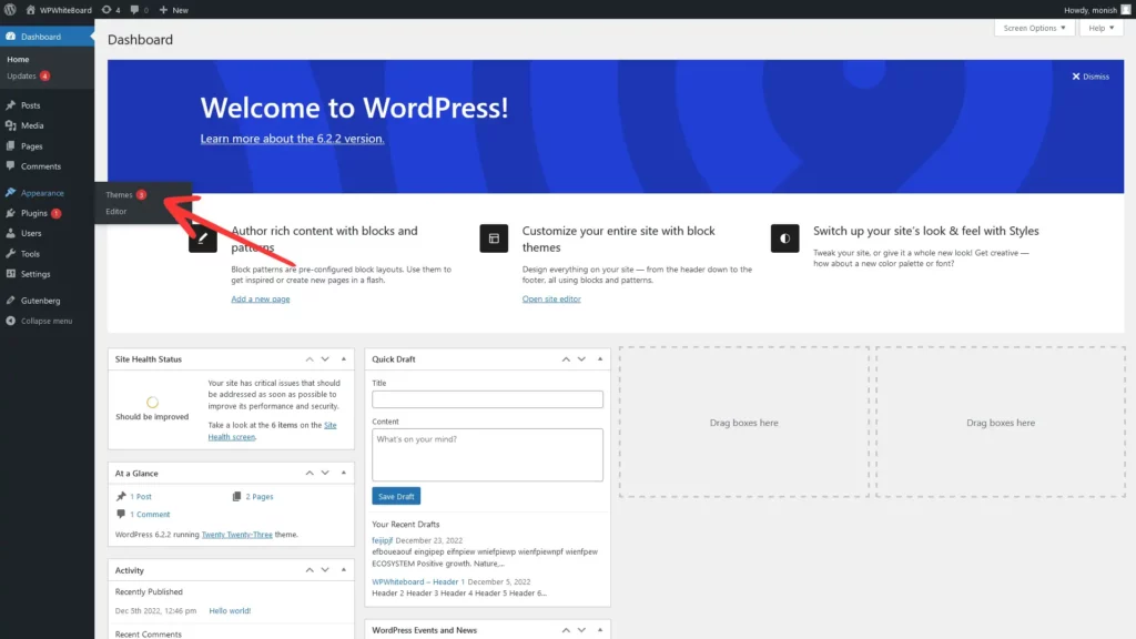 Image: WordPress Dashboard