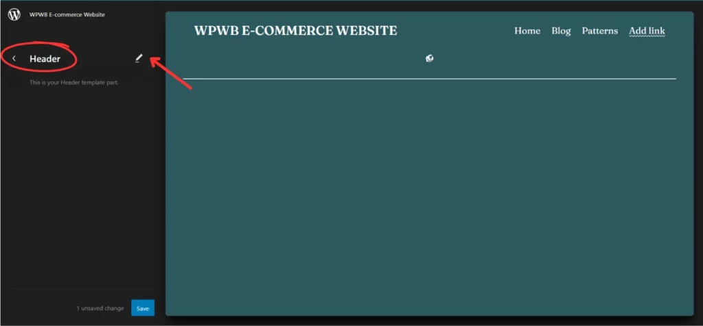 Image: Editing Header through Template Parts in WordPress